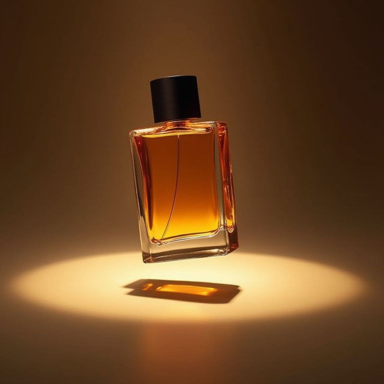 Perfume árabe masculino com frasco robusto e estética oriental.