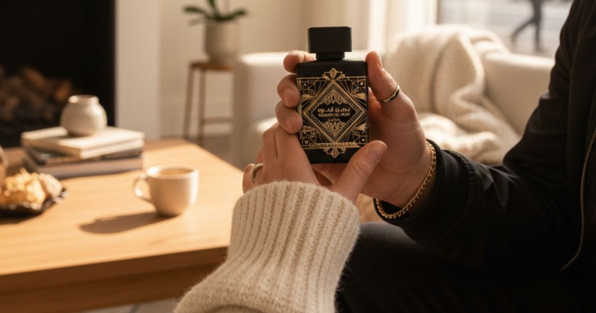 Frasco original do perfume Bade'e Al Oud Lattafa